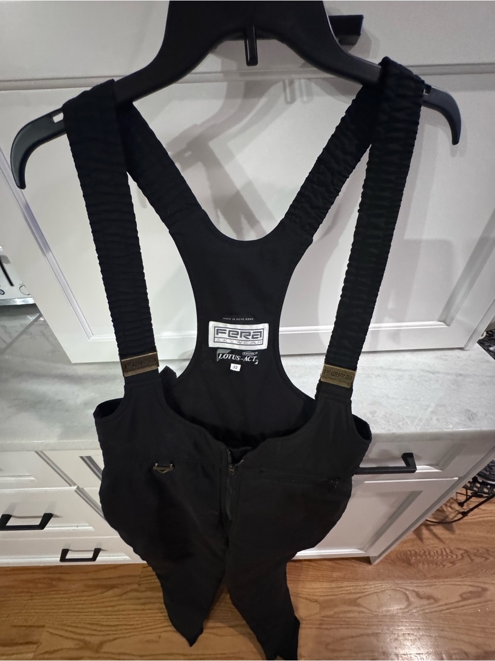 Black Women's Ski Bib with Elastic Suspenders